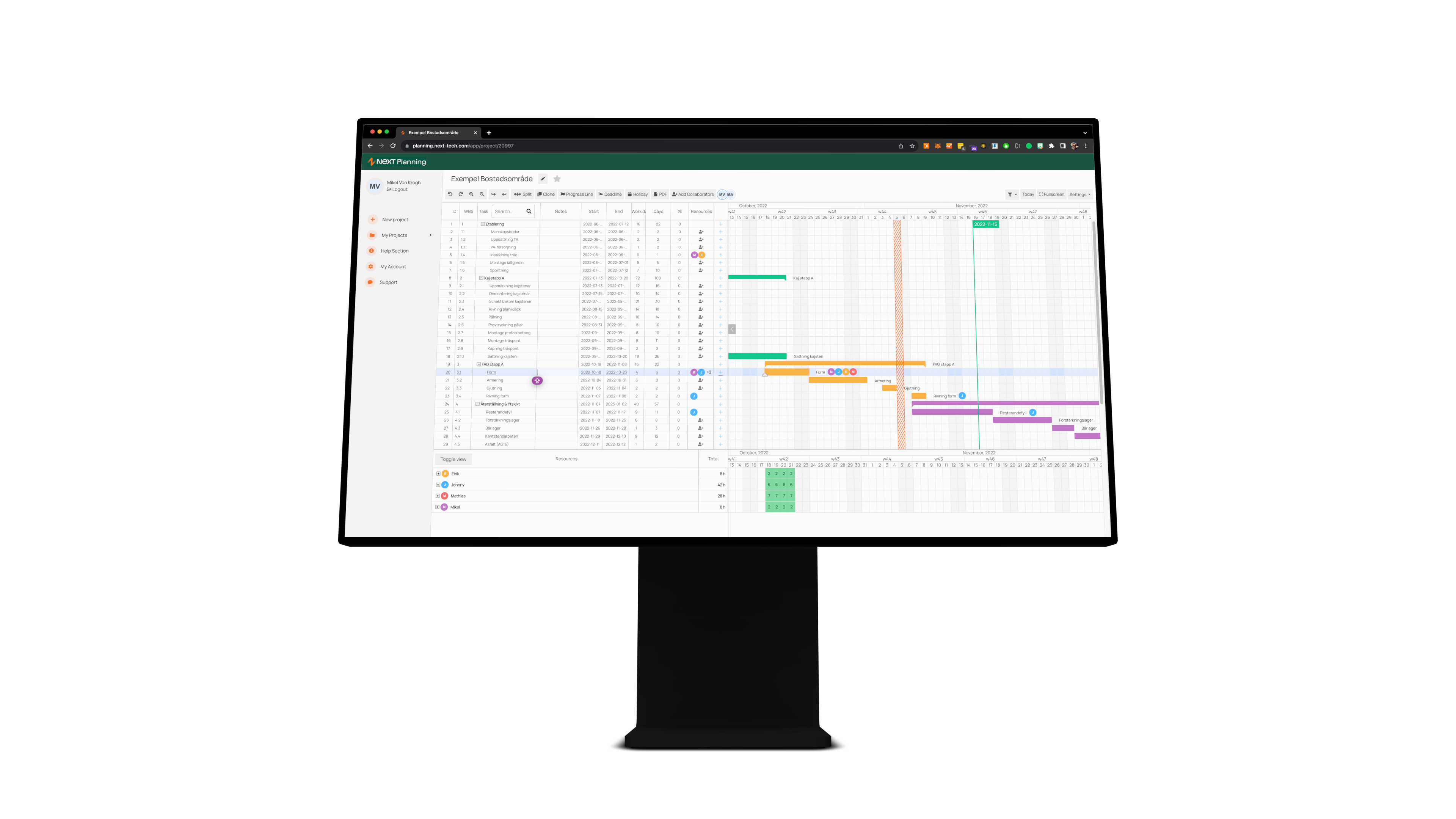 screenshot of Next Planning